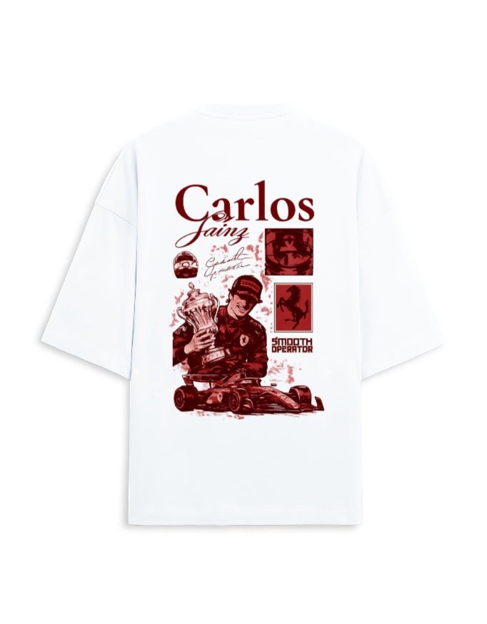Back view of white Unisex Terry Oversized Tee by House of Anit, plain blank back
