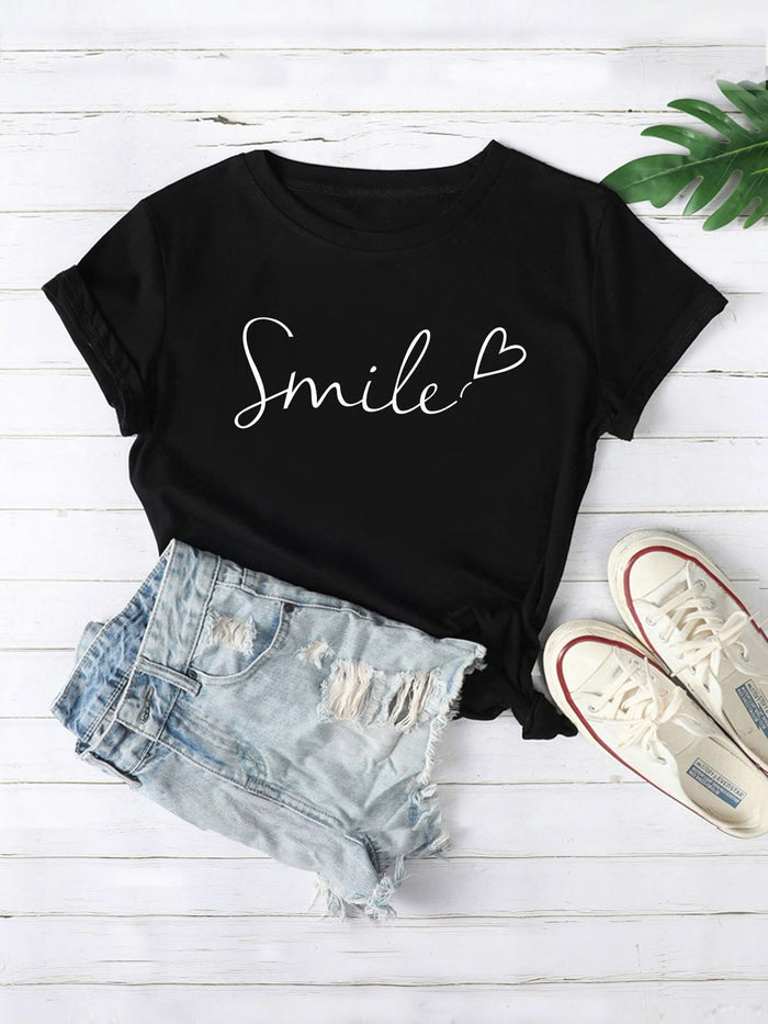 Smile Oversized T Shirt for Women - Front View | House Of Anit
