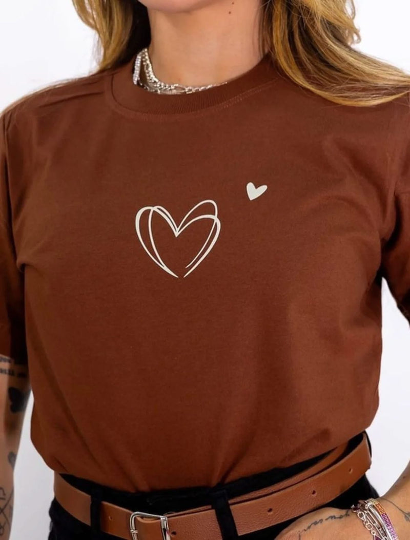 Heart Scribble Oversized T Shirt for Women - Front View | House Of Anit