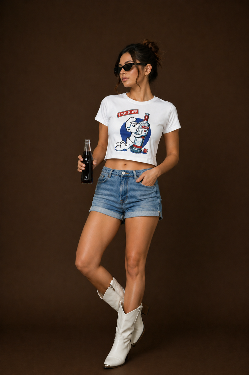 Baby Tee Women's Cropped | Fitted Graphic Print | Comfortable Gen Z Casual Tee