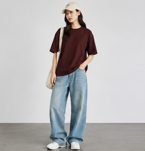 Maroon Oversized T Shirt Women - Unisex Heavyweight Cotton