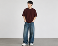 Maroon Oversized T Shirt Men — Solid Baggy Boxy Fit Drop Shoulder Cotton Tee | House Of Anit