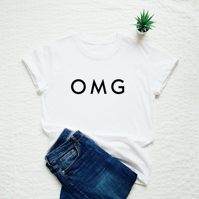 OMG Shut Up Oversized T Shirt for Women - Front View | House Of Anit