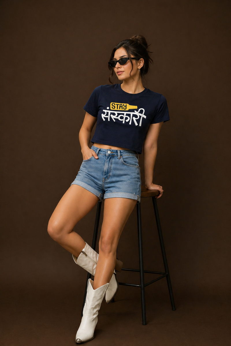 Baby Tee Women cropped | Fitted Graphic Print | Comfortable Gen Z Casual Tee