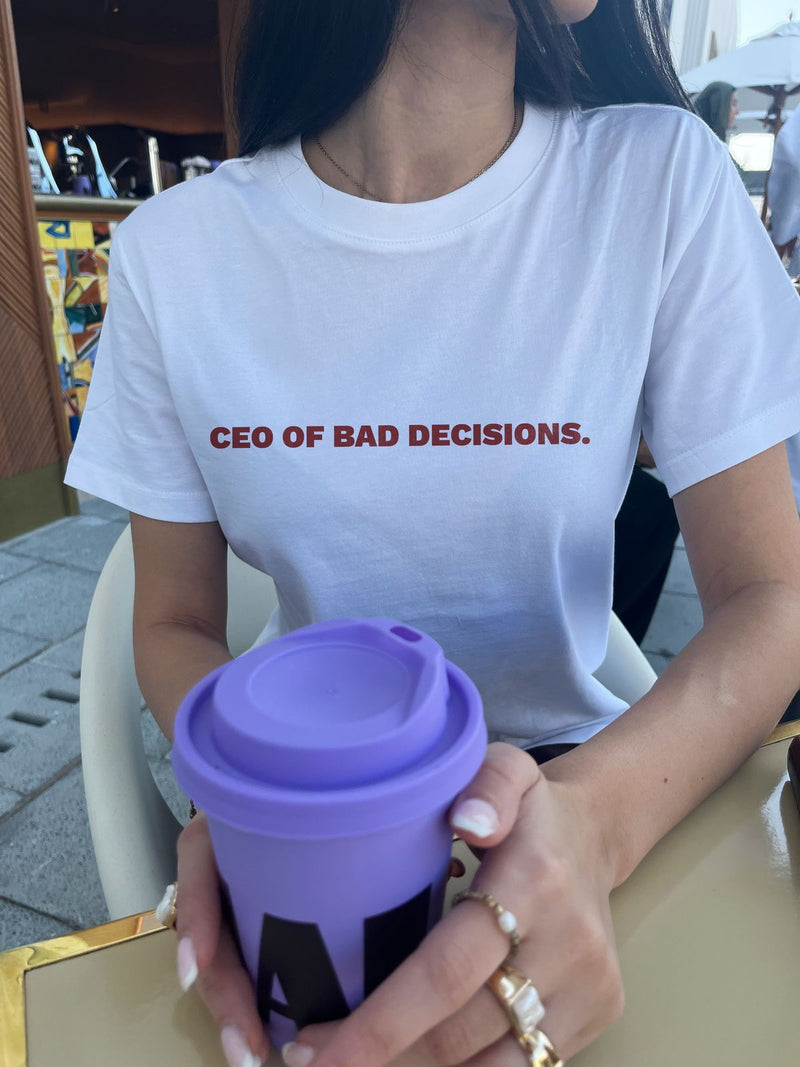 CEO Of Bad Decisions Oversized T Shirt for Women - Front View | House Of Anit