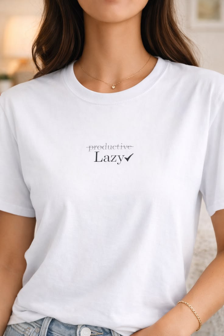 Productive Lazy Oversized T Shirt for Women - Front View | House Of Anit