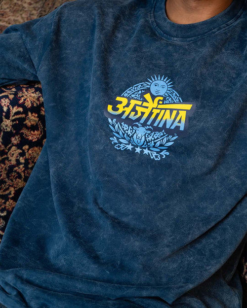 Argentina Hindi Acid Wash Football T-Shirt | House of Anit