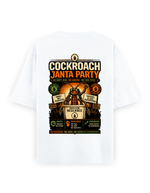 Cockroach Janta Party Oversized Tshirt GenZ Unisex Oversized Tshirt Abhijeet Dipke CJP Drop