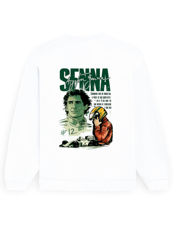 House of Anit white unisex oversized sweatshirt, plain blank back view