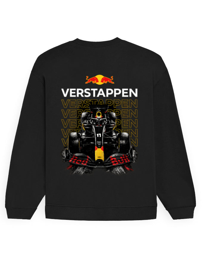 House of Anit black unisex oversized sweatshirt, plain blank back view