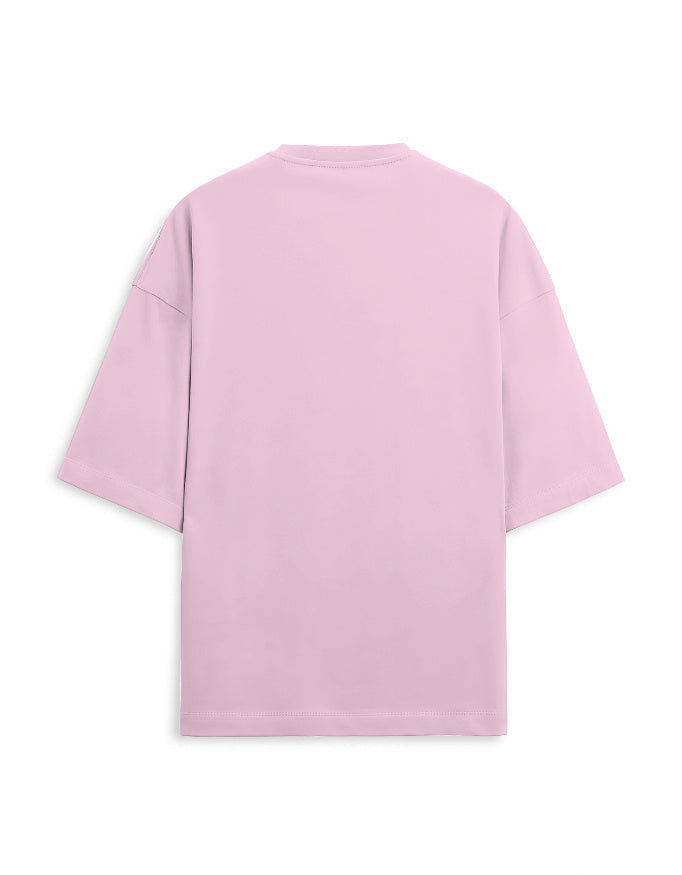 White Unisex Terry Oversized Tee, plain back view with no print