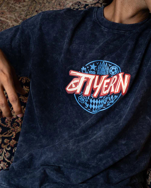 Bayern Munich Hindi Acid Wash Football T-Shirt | House of Anit