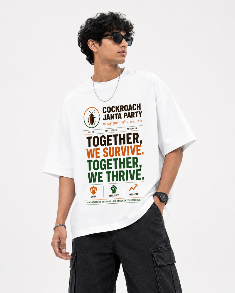Cockroach Janta Party Oversized Tshirt GenZ Unisex Oversized Tshirt Colony Tshirt CJP