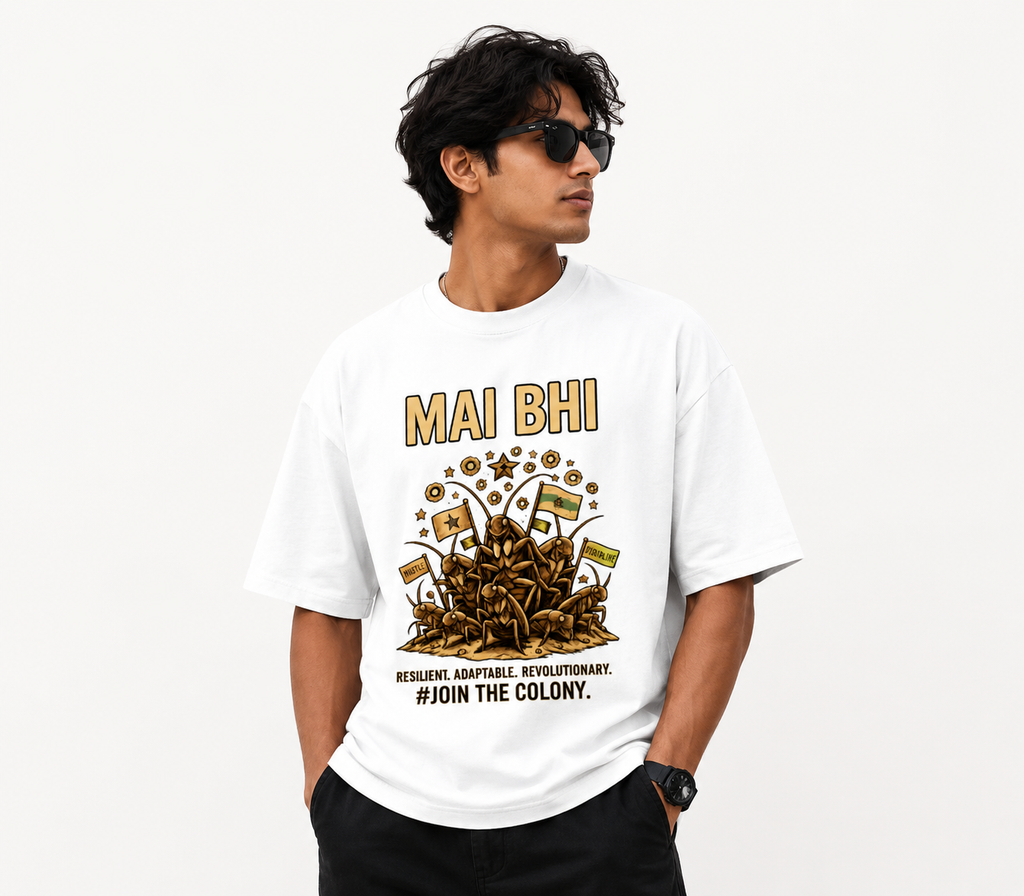 Abhijeet Dipke Cockroach Janta Party Oversized Tshirt GenZ Unisex Oversized Tshirt