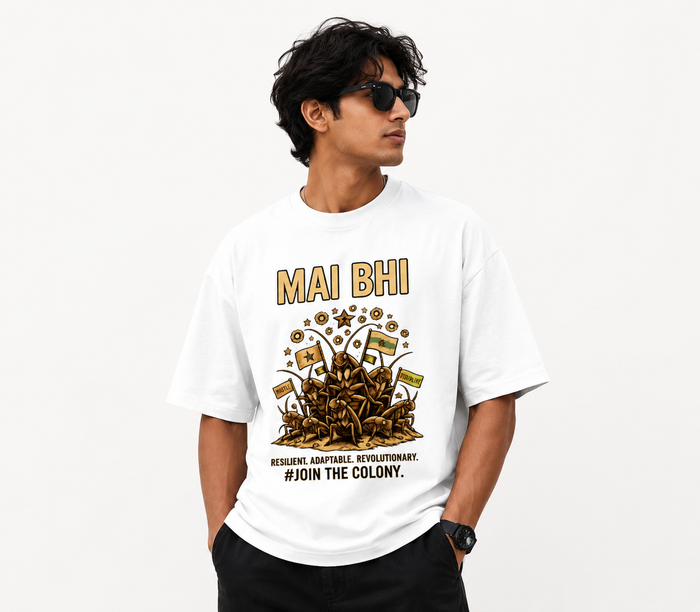 Abhijeet Dipke Cockroach Janta Party Oversized Tshirt GenZ Unisex Oversized Tshirt