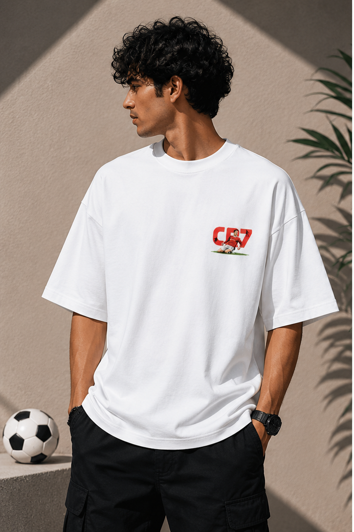 Cristiano Ronaldo Text Stack Oversized T-Shirt – Football Graphic Tee India