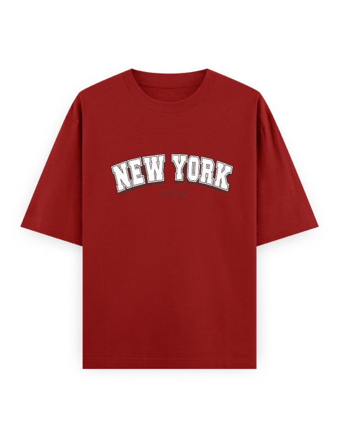 New York Varsity Oversized T Shirt for Women - Front View | House Of Anit