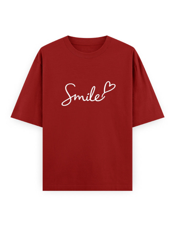 Smile Oversized T Shirt for Women - Front View | House Of Anit