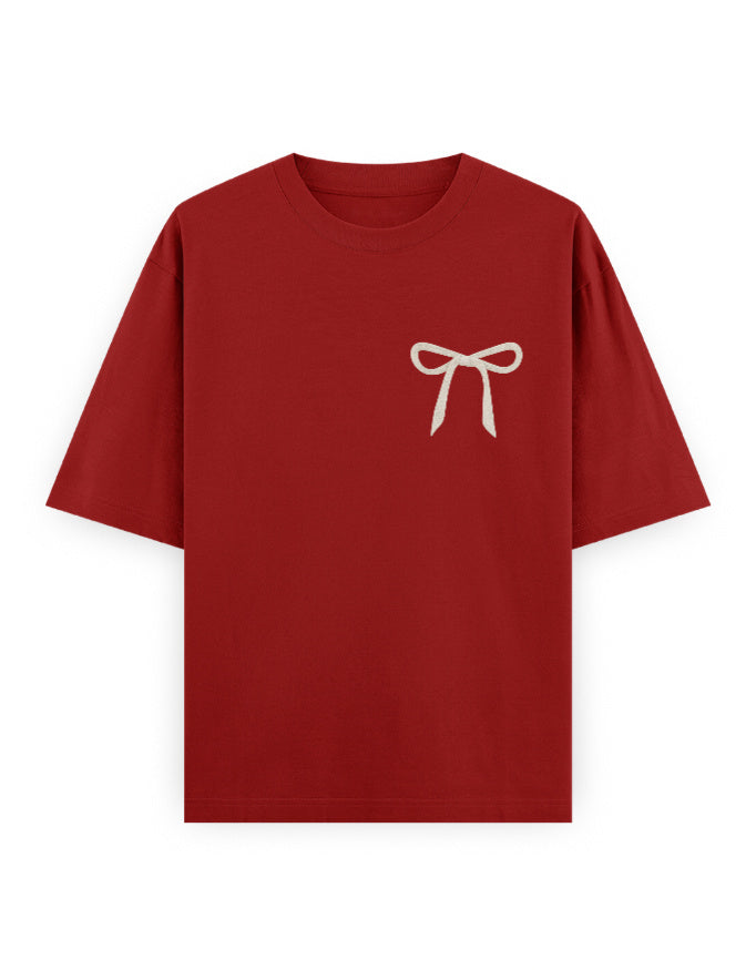 Coquette Bow Oversized T Shirt for Women - Front View | House Of Anit