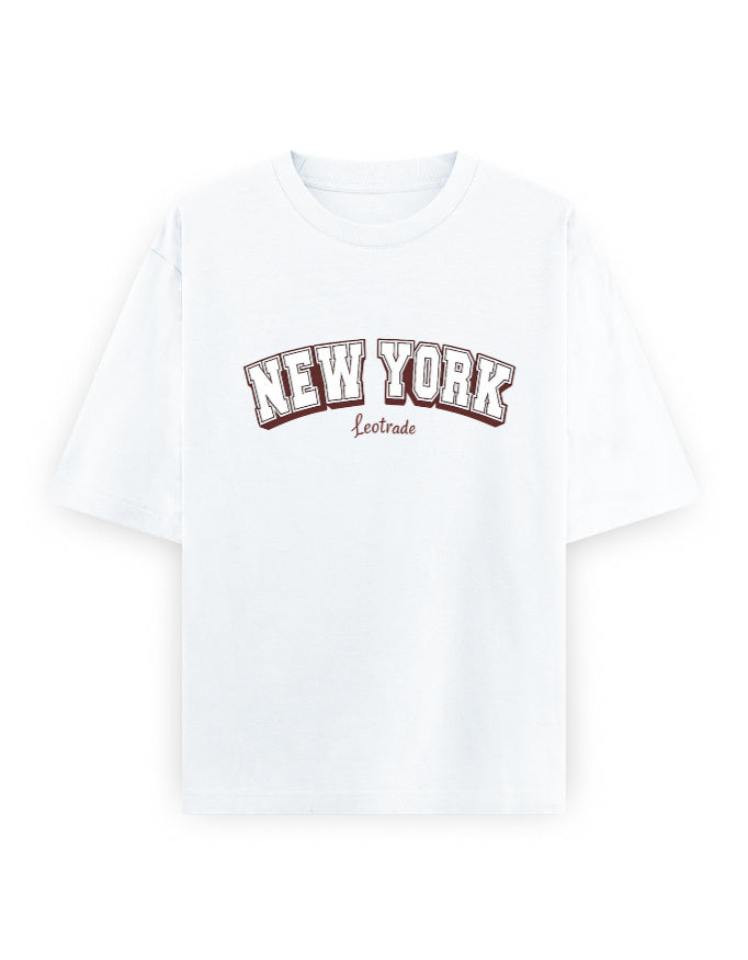 New York Varsity Oversized T Shirt for Women - Front View | House Of Anit