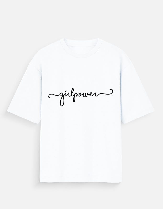 Girl Power Oversized T Shirt for Women - Front View | House Of Anit