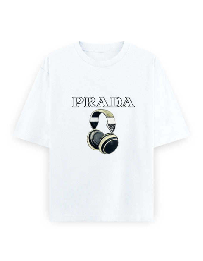 Luxe Headphones Oversized T Shirt for Women - Front View | House Of Anit