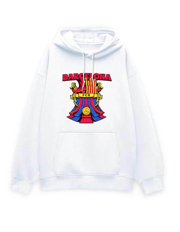 Barcelona FCB Football Oversized Hoodie – Barca Fan Graphic Sweatshirt India