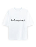 Smile Every Day Oversized T Shirt for Women - Front View | House Of Anit