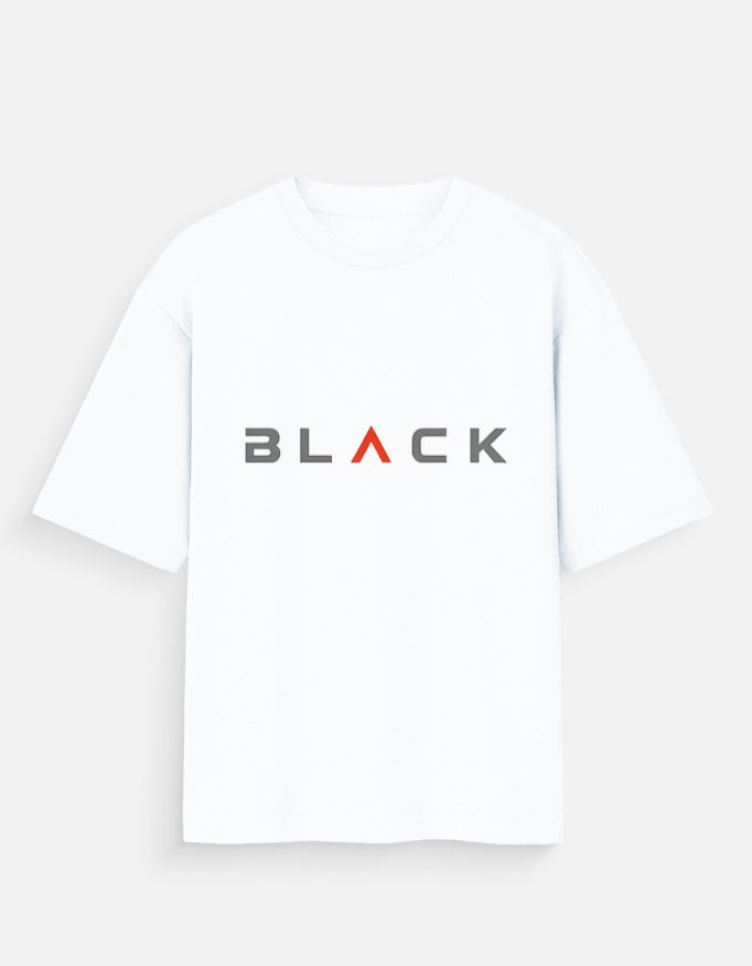 Black Wordmark Oversized T Shirt for Women - Front View | House Of Anit