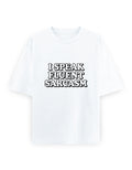 Fluent Sarcasm Oversized T Shirt for Women - Front View | House Of Anit