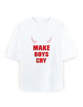 Make Boys Cry Oversized T Shirt for Women - Front View | House Of Anit