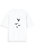 Flying Birds Oversized T Shirt for Women - Front View | House Of Anit