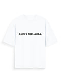 Lucky Girl Aura Oversized T Shirt for Women - Front View | House Of Anit