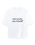 Stay In Bed Oversized T Shirt for Women - Front View | House Of Anit