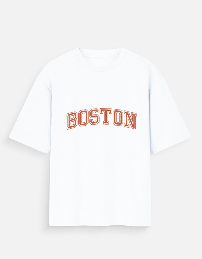 Boston Varsity Oversized T Shirt for Women - Front View | House Of Anit