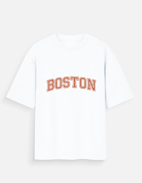Boston Varsity Oversized T Shirt for Women - Front View | House Of Anit