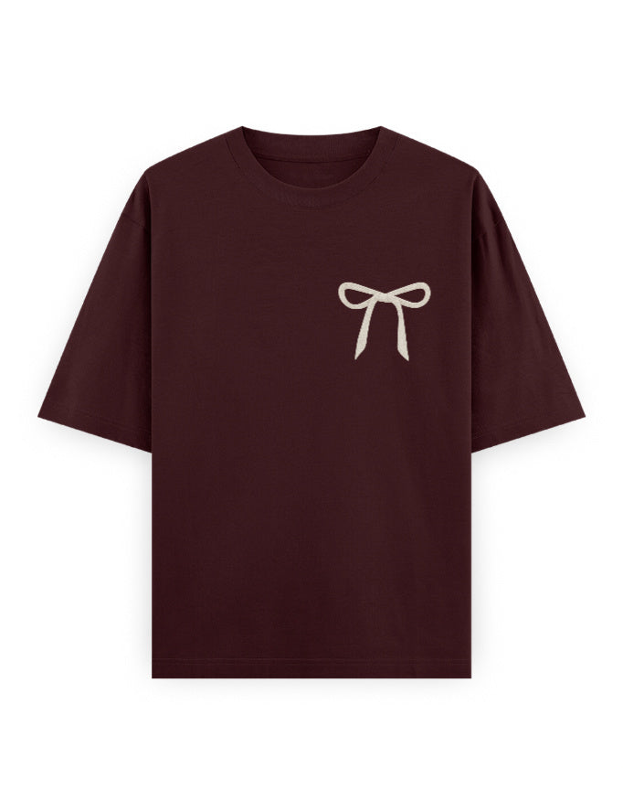 Coquette Bow Oversized T Shirt for Women - Front View | House Of Anit