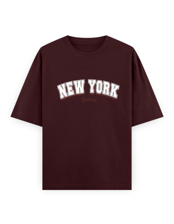 New York Varsity Oversized T Shirt for Women - Front View | House Of Anit