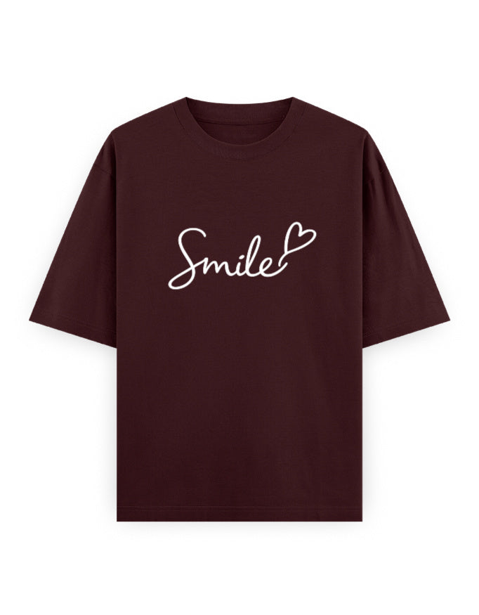 Smile Oversized T Shirt for Women - Front View | House Of Anit