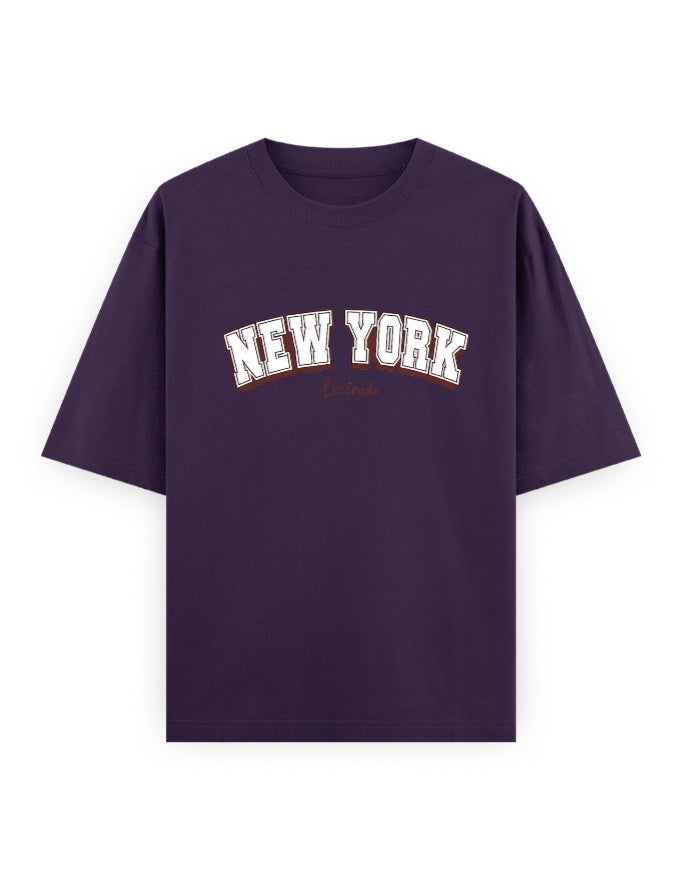 New York Varsity Oversized T Shirt for Women - Front View | House Of Anit