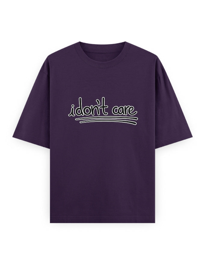 I Dont Care Oversized T Shirt for Women - Front View | House Of Anit