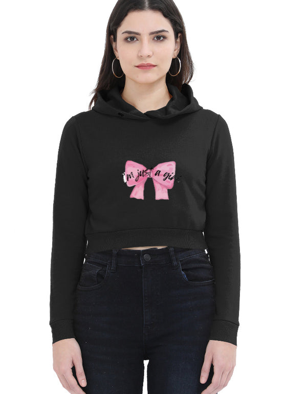 Just A Girl Cropped Hoodie