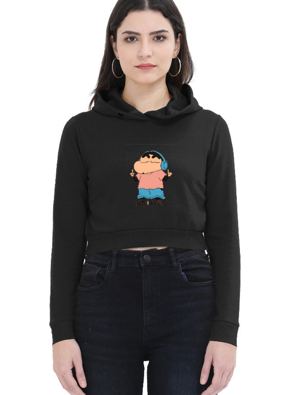 Tune Out Cropped Hoodie