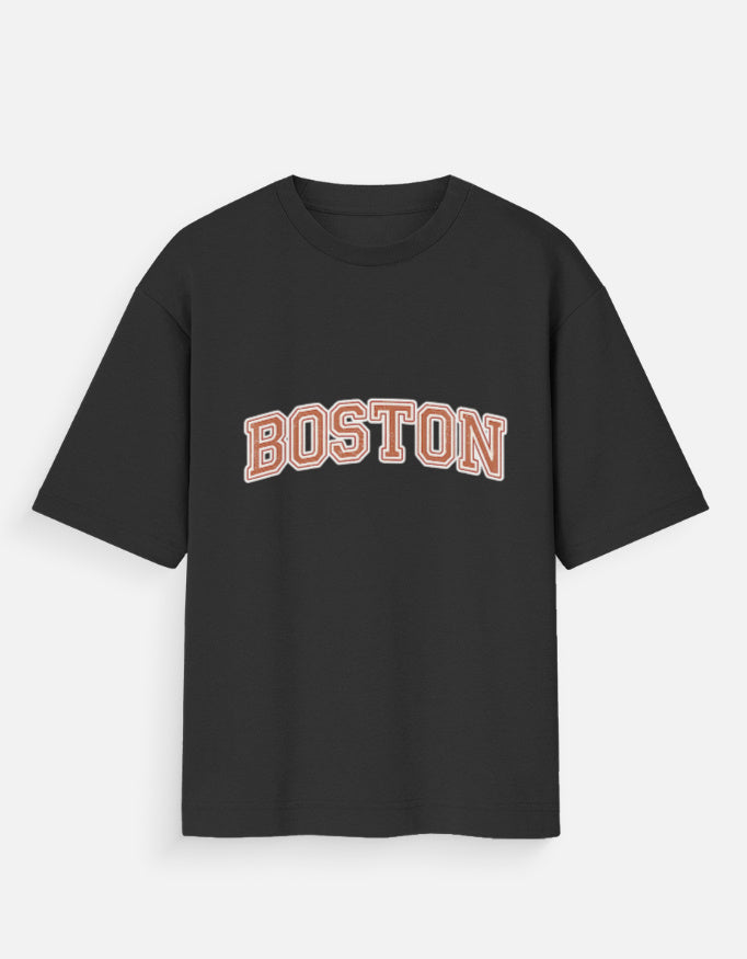 Boston Varsity Oversized T Shirt for Women - Front View | House Of Anit
