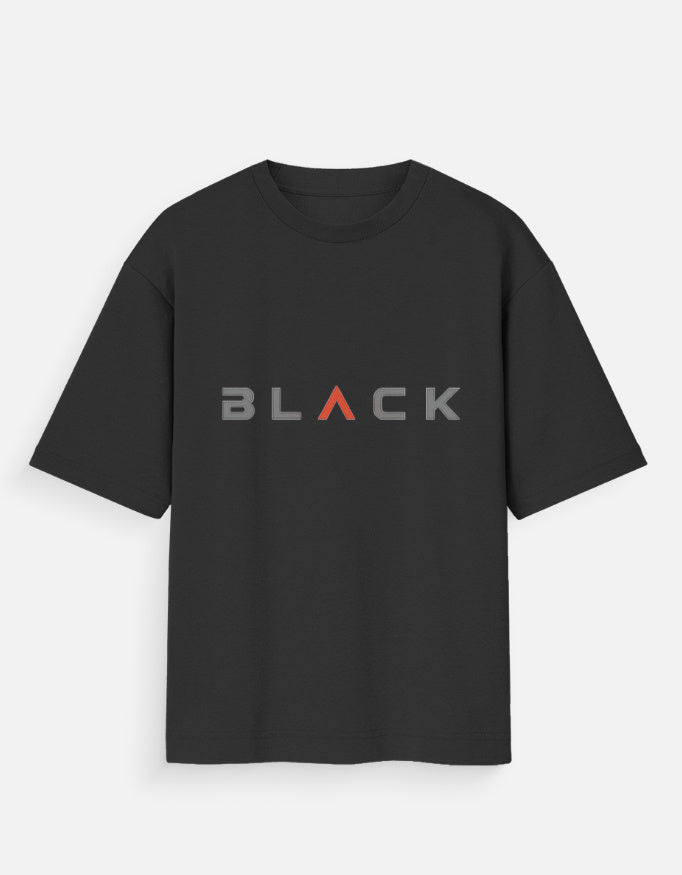 Black Wordmark Oversized T Shirt for Women - Front View | House Of Anit