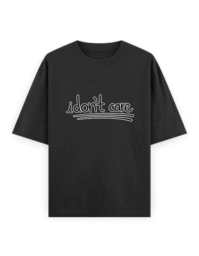 I Dont Care Oversized T Shirt for Women - Front View | House Of Anit