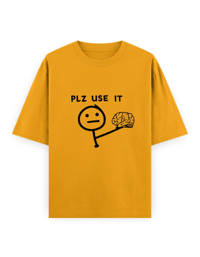Please Use Brain Oversized T Shirt for Women - Front View | House Of Anit