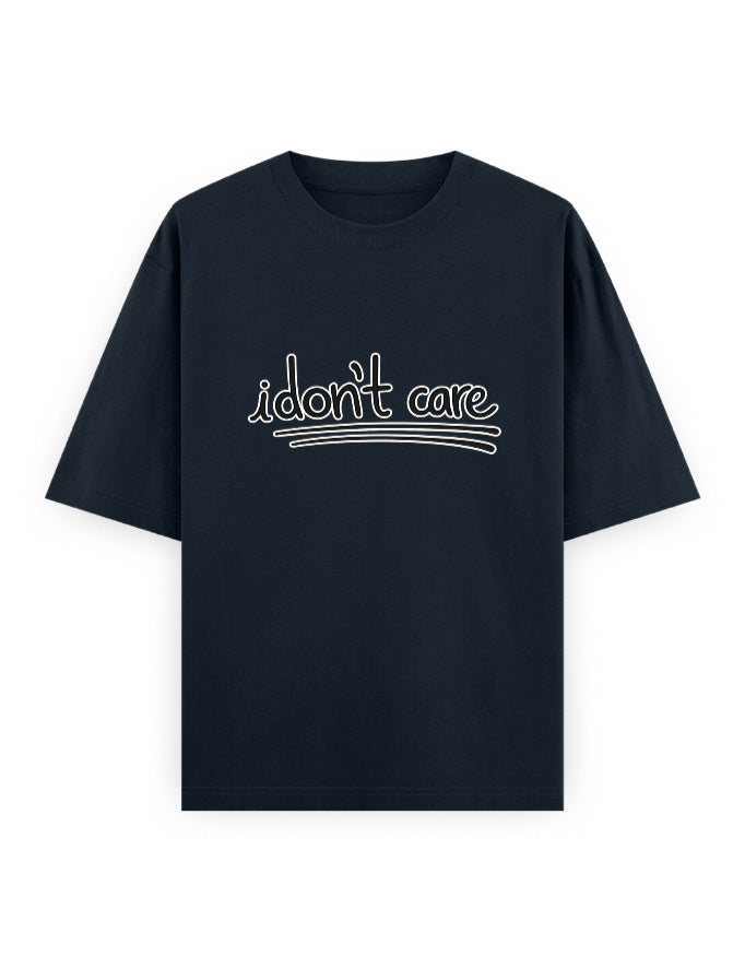 I Dont Care Oversized T Shirt for Women - Front View | House Of Anit