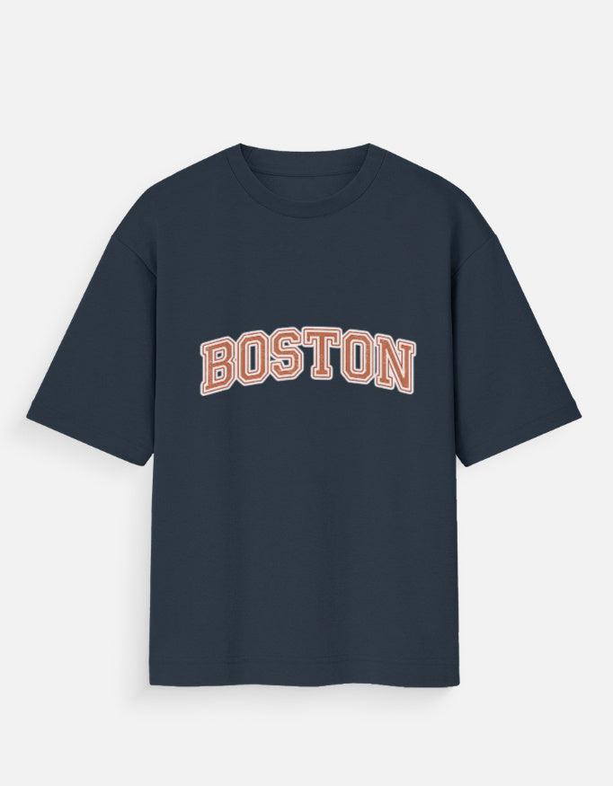 Boston Varsity Oversized T Shirt for Women - Front View | House Of Anit