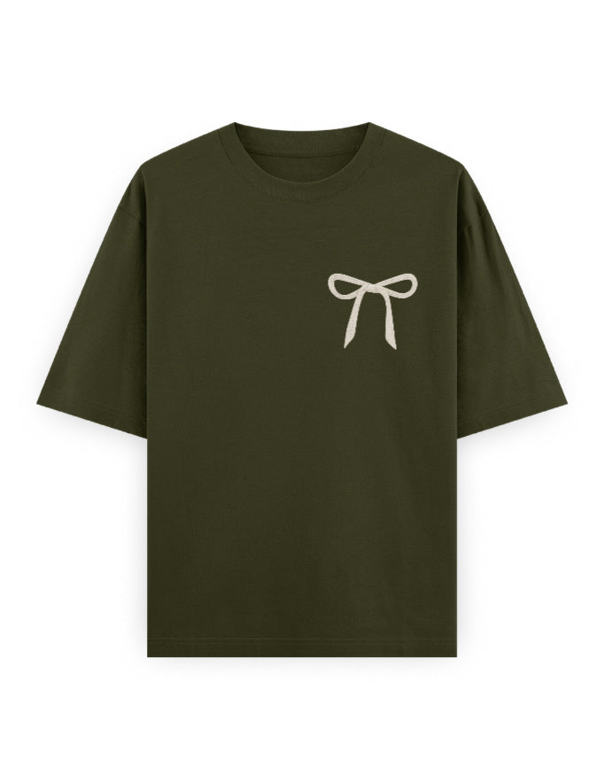 Coquette Bow Oversized T Shirt for Women - Front View | House Of Anit